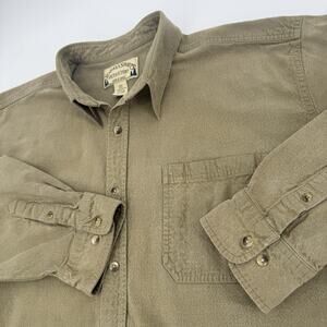 VINTAGE Scheels Sport Khaki Chamois Shirt Mens Size XXL Heavy Cotton Outdoors